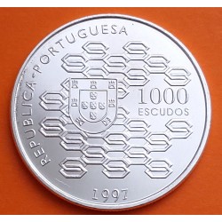 PORTUGAL 1000 ESCUDOS 1997 II CENTENARIO DEL CREDITO PUBLICO KM.703 MONEDA DE PLATA SC-