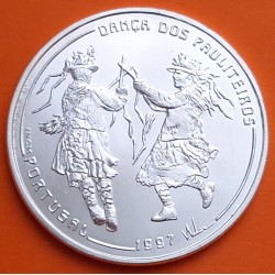 PORTUGAL 1000 ESCUDOS 1997 BAILE PAULITEIROS ENCUENTRO ENTRE DOS MUNDOS KM.704 MONEDA DE PLATA SC-