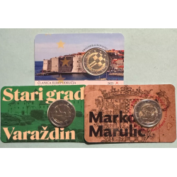 . 3 monedas @COINCARD@ CROACIA 2 EUROS 2023 INTRODUCCIÓN + CROACIA 2 EUROS 2024 MARULIC y VARAZDIN SC
