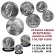 . 3 monedas x ESTADOS UNIDOS 1976 1776 BICENTENNIAL PLATA SC 1/4 + 1/2 + 1 DOLAR 1976 S silver coins