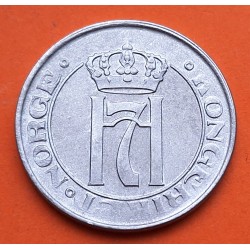 @RARA@ NORUEGA 5 ORE 1920 ESCUDO y SIGLAS DEL Rey HAAKON VII KM.368.A MONEDA DE HIERRO Norway