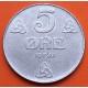 . @MUY RARA@ NORUEGA 5 ORE 1920 ESCUDO y SIGLAS DEL Rey HAAKON VII KM.368.A MONEDA DE HIERRO Norway