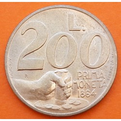 SAN MARINO 200 LIRAS 1991 PRIMERA ACUÑACIÓN KM. 268 MONEDA DE LATON EBC + MANCHITA 200 Lire
