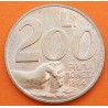 SAN MARINO 200 LIRAS 1991 PRIMERA ACUÑACIÓN KM. 268 MONEDA DE LATON EBC + MANCHITA 200 Lire