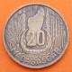 MADAGASCAR 20 FRANCOS 1953 DAMA Colonia de Francia KM.7 MONEDA DE LATON MBC África Republique Francaise