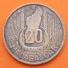 MADAGASCAR 20 FRANCOS 1953 DAMA Colonia de Francia KM.7 MONEDA DE LATON MBC África Republique Francaise