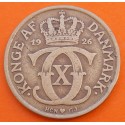 DINAMARCA 2 KRONER 1926 HCN.GJ CORONA y SIGLAS DEL REY CHRISTIAN X KM.825.1 MONEDA DE LATON MBC Denmark 2 Coronas