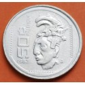 MEXICO 50 CENTAVOS 1983 CULTURA PALENQUE DIOS MAYA KM.492 MONEDA DE ACERO SC- Mejico Mexiko coin