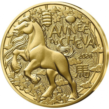 . 1 aaaaaaaacoin @09/OCTUBRE Envío@ FRANCIA 1/4 EURO 2026 AÑO DEL CABALLO Serie Lunar 5ª MONEDA DE LATON SC France 0,25€ Horse