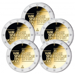 . 1 aaaaaaaaaacoin @09/OCTUBRE Envío@ ALEMANIA 2 EUROS 2025 A+D+F+G+J UNIDAD 5 MONEDAS CONMEMORATIVAS SC Germany 2€