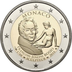 . @MUY RARA@ MONACO 2 EUROS 2018 FRANCOIS-JOSEPH BOSIO Conmemorativa MONEDA PROOF ESTUCHE CERTIFICADO 16.000 uds