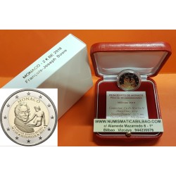 . @MUY RARA@ MONACO 2 EUROS 2018 FRANCOIS-JOSEPH BOSIO Conmemorativa MONEDA PROOF ESTUCHE CERTIFICADO 16.000 uds
