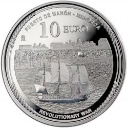 . 1 aaaaaaaacoin @08/OCTUBRE Envío@ ESPAÑA 10 EUROS 2025 GALEÓN y JORDI FARRAGUT Revolutionary War MONEDA DE PLATA FNMT