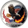 . 1 aaaaaaaaacoin @ENVÍO HOY@ ESPAÑA 10 EUROS 2025 BANDERAS y ÁGUILA EN COLORES Revolutionary War MONEDA DE PLATA FNMT