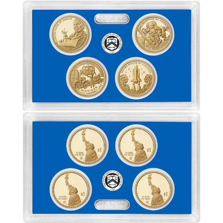 . 1 aaaaaacoin x 2025 UNITED STATES $1 COIN PROOF SET 4 monedas ESTADOS UNIDOS 1 DOLAR 2025 S American Innovation