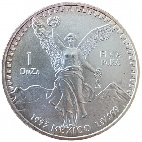 @LA DE LA FOTO@ MEXICO 1 ONZA 1993 ANGEL LIBERTAD MONEDA DE PLATA PURA silver coin OZ OUNCE CÁPSULA R/1