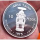 @FINAS RAYAS@ REPUBLICA DOMINICANA 10 PESOS 1975 ARTE TAÍNO Culturas Precolombinas KM.38 MONEDA DE PLATA PROOF