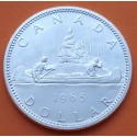 CANADA 1 DOLAR 1965 INDIOS EN CANOA KM.64.1 MONEDA DE PLATA EBC $1 Dollar silver 0,60 ONZAS