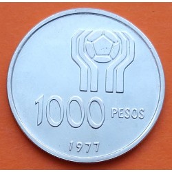 ARGENTINA 1000 PESOS 1977 SEDES - MUNDIAL DE FUTBOL 1978 KM.78 MONEDA DE PLATA SC- FIFA WORLD CUP