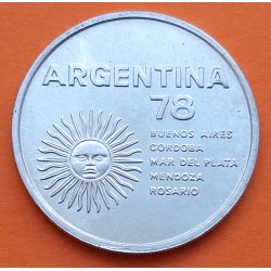 ARGENTINA 1000 PESOS 1977 SEDES - MUNDIAL DE FUTBOL 1978 KM.78 MONEDA DE PLATA SC- FIFA WORLD CUP