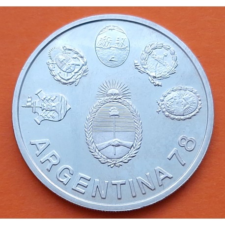 ARGENTINA 2000 PESOS 1977 ESCUDOS - MUNDIAL DE FUTBOL 1978 KM.78 MONEDA DE PLATA SC- FIFA World Cup