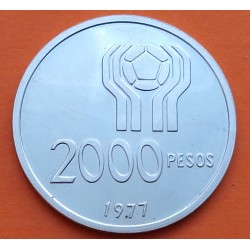 ARGENTINA 2000 PESOS 1977 ESCUDOS - MUNDIAL DE FUTBOL 1978 KM.78 MONEDA DE PLATA SC- FIFA World Cup
