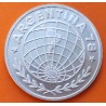 ARGENTINA 3000 PESOS 1977 MUNDIAL DE FUTBOL 1978 - MAPA KM.77 MONEDA DE PLATA SC 0,72 Onzas