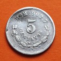 MEXICO 5 CENTAVOS 1889 Mo M Ceca MEXICO ÁGUILA KM.398.7 MONEDA DE PLATA MBC- REPUBLICA MEXICANA silver coin