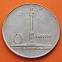 POLONIA 10 ZLOTY 1965 MONUMENTO COLUMNA DE SEGISMUNDO y VARSOVIA Tamaño 31mm. KM.55 MONEDA DE NICKEL SC- Poland 10 Zlotych