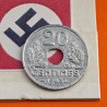 FRANCIA 20 CENTIMOS 1943 VICHY FRENCH STATE KM.900.1 MONEDA DE ZINC III Reich OCUPACION NAZI WWII