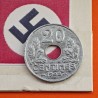 FRANCIA 20 CENTIMOS 1942 VICHY FRENCH STATE KM.900.1 MONEDA DE ZINC III Reich OCUPACION NAZI WWII