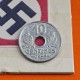 FRANCIA 10 CENTIMOS 1943 VICHY FRENCH STATE Módulo pequeño 17,30 mm KM.903 MONEDA DE ZINC III Reich OCUPACION NAZI WWII