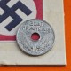 FRANCIA 10 CENTIMOS 1943 VICHY FRENCH STATE Módulo pequeño 17,30 mm KM.903 MONEDA DE ZINC III Reich OCUPACION NAZI WWII