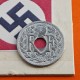 FRANCIA 10 CENTIMOS 1941 Tipo LINDAUER @CMES SIN RAYA - 1941 SIN PUNTOS@ KM.895 MONEDA DE ZINC III Reich OCUPACION NAZI