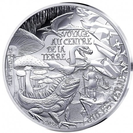 . 1 aaaacoin 4 MONEDAS x FRANCIA 10 EUROS 2025 AÑO DE JULIO VERNE El Arte de la Pluma PLATA ESTUCHE Tirada 3.000