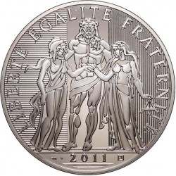 . 1 aaaaacoin @A SU VALOR FACIAL@ FRANCIA 100 EUROS 2011 HERCULES MONEDA DE PLATA 900 mls. 47 mm. 50 gramos