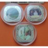 . 10 Monedas @COLORES@ SOMALIA 500 SHILLINGS 2005 PAPA JUAN PABLO II VIDA y MILAGROS KM.124 a 133 NICKEL BAÑO DE PLATA