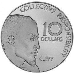 GUYANA 10 DOLARES 1976 CUFFY 10 AÑOS DE INDEPENDENCIA KM.44A MONEDA DE PLATA PROOF Caribe silver coin 1,29 ONZAS