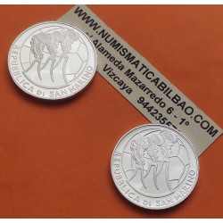 . 2 monedas @1,19 ONZAS@ SAN MARINO 5 EUROS 2004 + 10 EUROS 2004 CAMPEONATO FUTBOL 2004 PLATA NO ESTUCHE