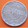 MEXICO 10 CENTAVOS 1946 FILIGRANAS AZTECAS KM.432 MONEDA DE NICKEL MBC- Mejico