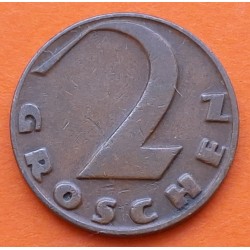 AUSTRIA 2 GROSCHEN 1928 CRUZ y VALOR KM 2525 MONEDA DE BRONCE MBC- Österreich