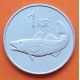 ISLANDIA 1 KRONA 2005 DIOS VIKINGO y BACALAO KM.27A MONEDA DE ACERO / NICKEL EBC Iceland