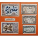EUSKADI 5+10+25+50+100 PESETAS 1937 BILBAO Serie completa de 5 BILLETES MBC+ Guerra Civil 1936 EUZKADI R/3
