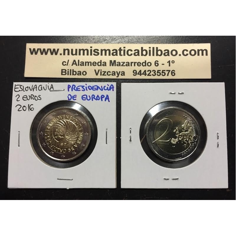ESLOVAQUIA 2 EUROS 2016 PRESIDENCIA DE LA UNION EUROPEA SC MONEDA CONMEMORATIVA COIN SLOVAKIA