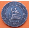 INDOCHINA 1 CENTIMO 1892 A DAMA KM.1 MONEDA DE BRONCE @ESCASA@ INDO-CHINE Republique Francaise POIDS 10 GR