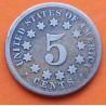 @RARA@ ESTADOS UNIDOS 5 CENTAVOS 1869 ESCUDO US SHIELD KM.97 MONEDA DE NICKEL USA United States 5 Cents