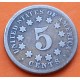 @RARA@ ESTADOS UNIDOS 5 CENTAVOS 1869 ESCUDO US SHIELD KM.97 MONEDA DE NICKEL USA United States 5 Cents