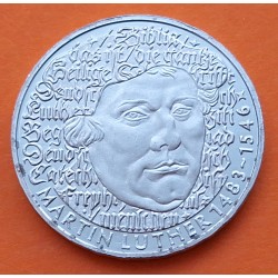 ALEMANIA 5 MARCOS 1983 G MARTIN LUTHER KM.159 MONEDA DE NICKEL SC + PUNTITOS Germany BRD 5 Marks R/3