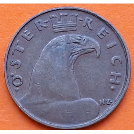 AUSTRIA 1 GROSCHEN 1926 CABEZA DE ÁGUILA MONEDA DE COBRE KM 836 MBC++ Osterreich