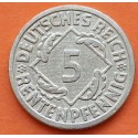ALEMANIA 5 RENTENPFENNIG 1924 A CEREALES República del WEIMAR KM.38 MONEDA DE LATON EBC- Germany 5 Rpf.